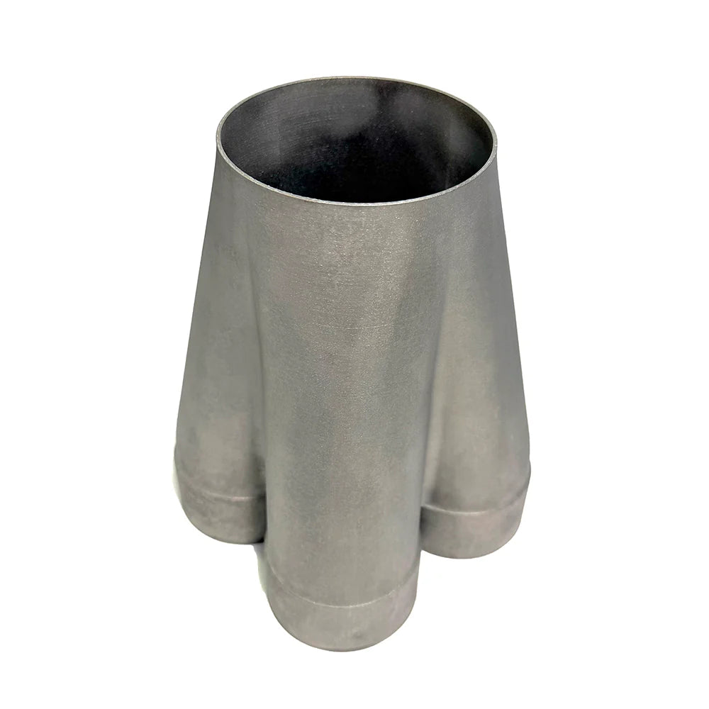 3D Printed Inconel 625 4-1 Double Slip Merge Collector - 2" Primaries to 3" Outlet