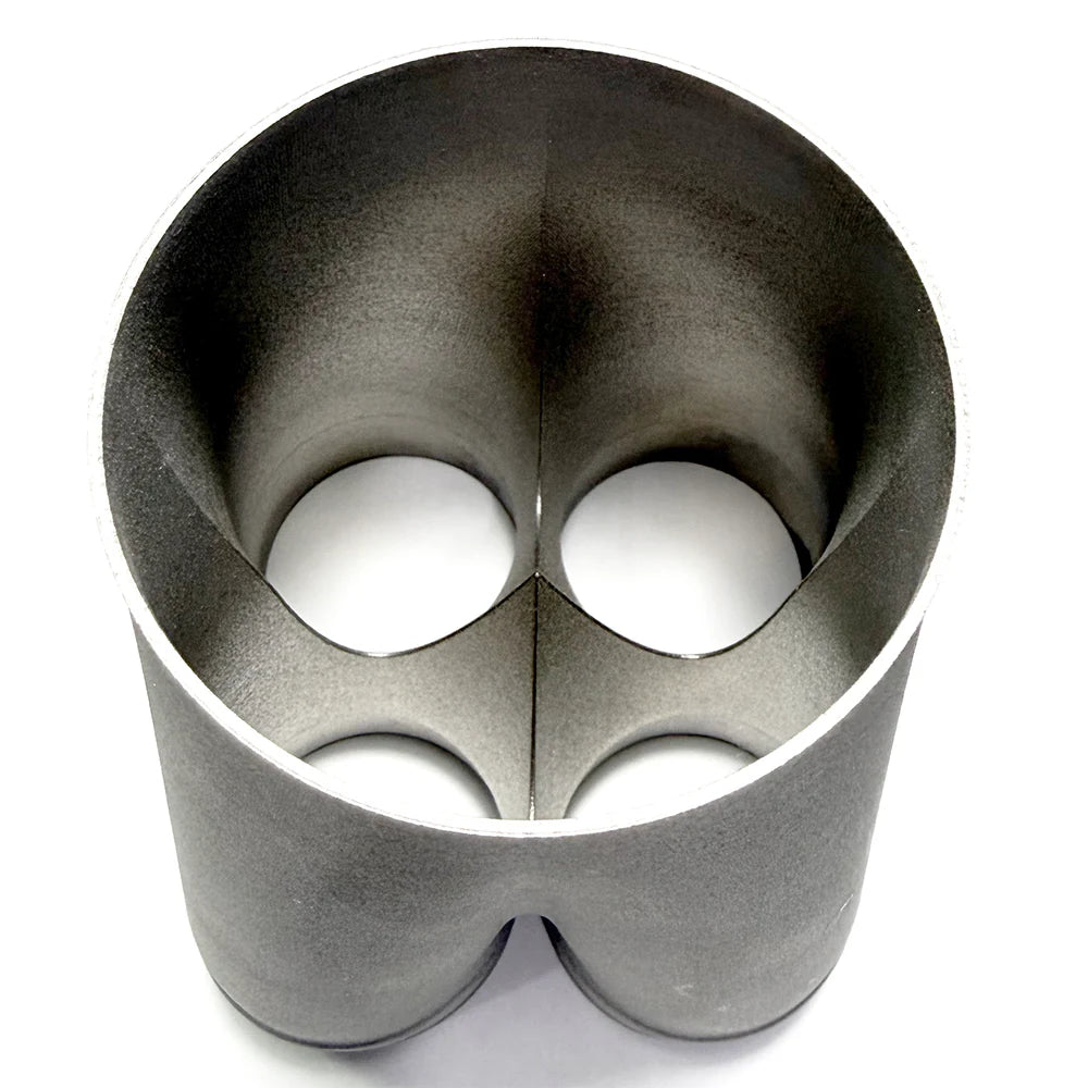 3D Printed Inconel 625 4-1 Double Slip Merge Collector - 2" Primaries to 3" Outlet